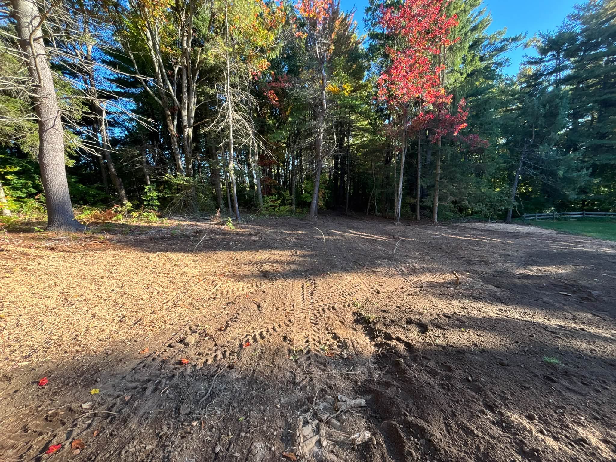 Cleared and seeded property after land clearing — Princeton, MA